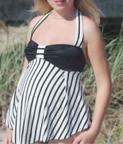 Two Piece Striped Maternity Bathing Suit